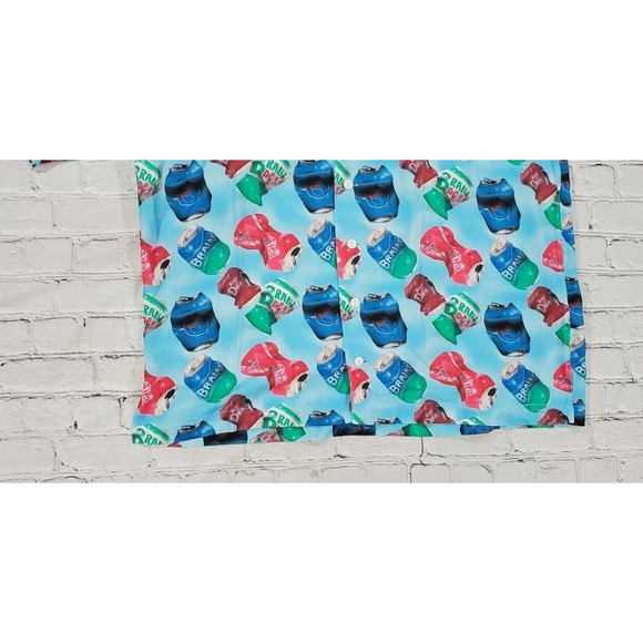 Brain Dead Aaron Jupin Can Hawaiian Button Down Shirt Blue MENS SIZE XL - Picture 2 of 5
